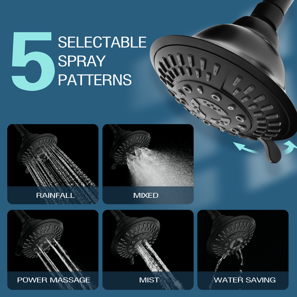 5-Spray Fixed Shower Head