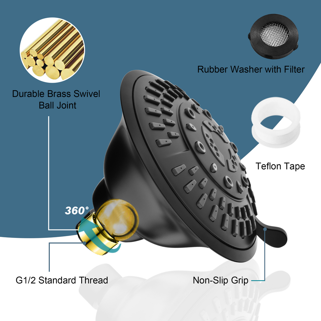 5-Spray Fixed Shower Head