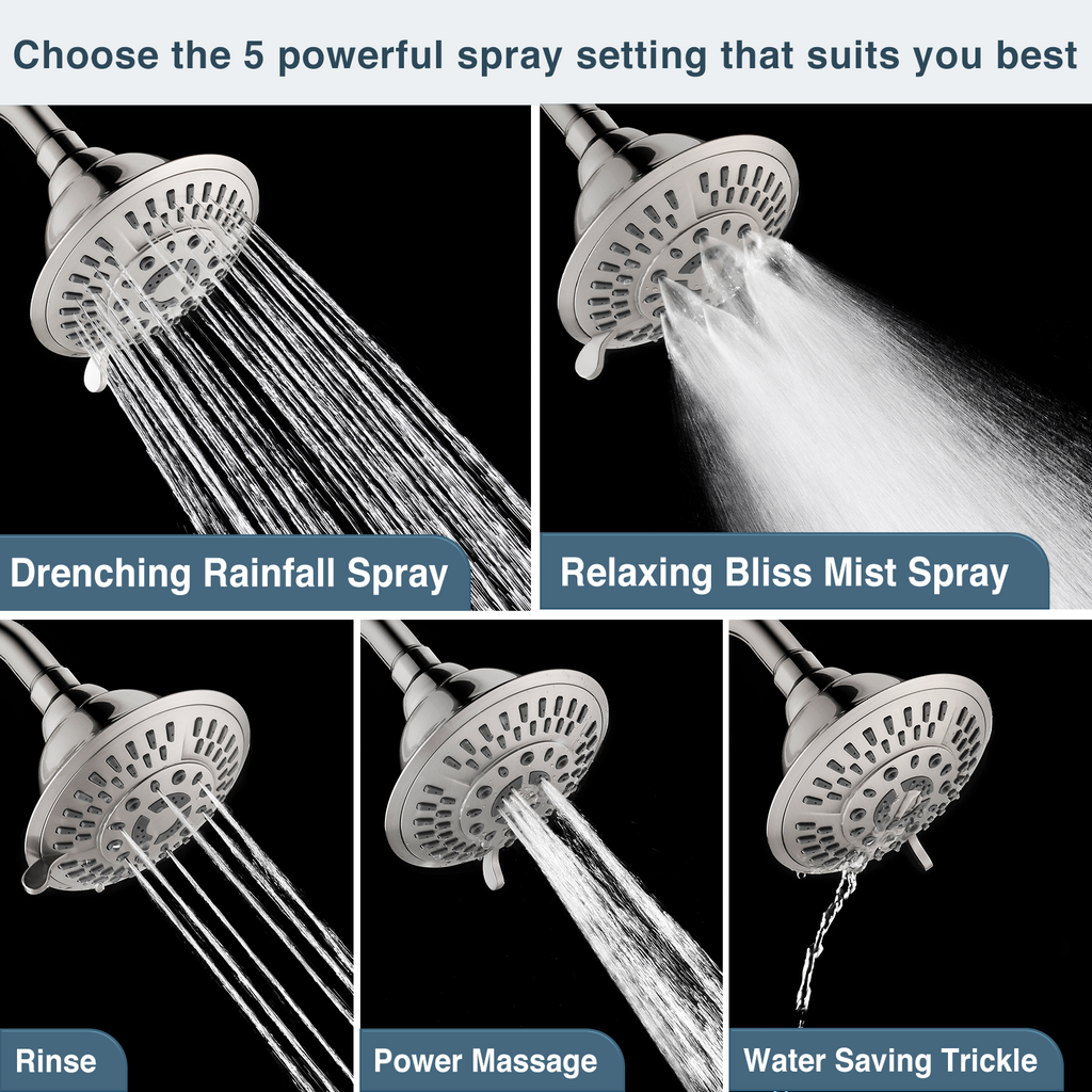 5-Spray Fixed Shower Head