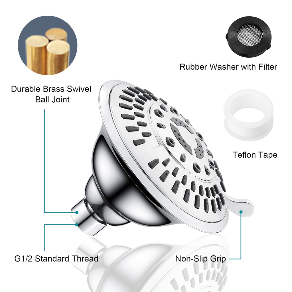 5-Spray Fixed Shower Head