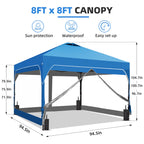 8ft x 8ft Pop Up Canopy Beach Tent