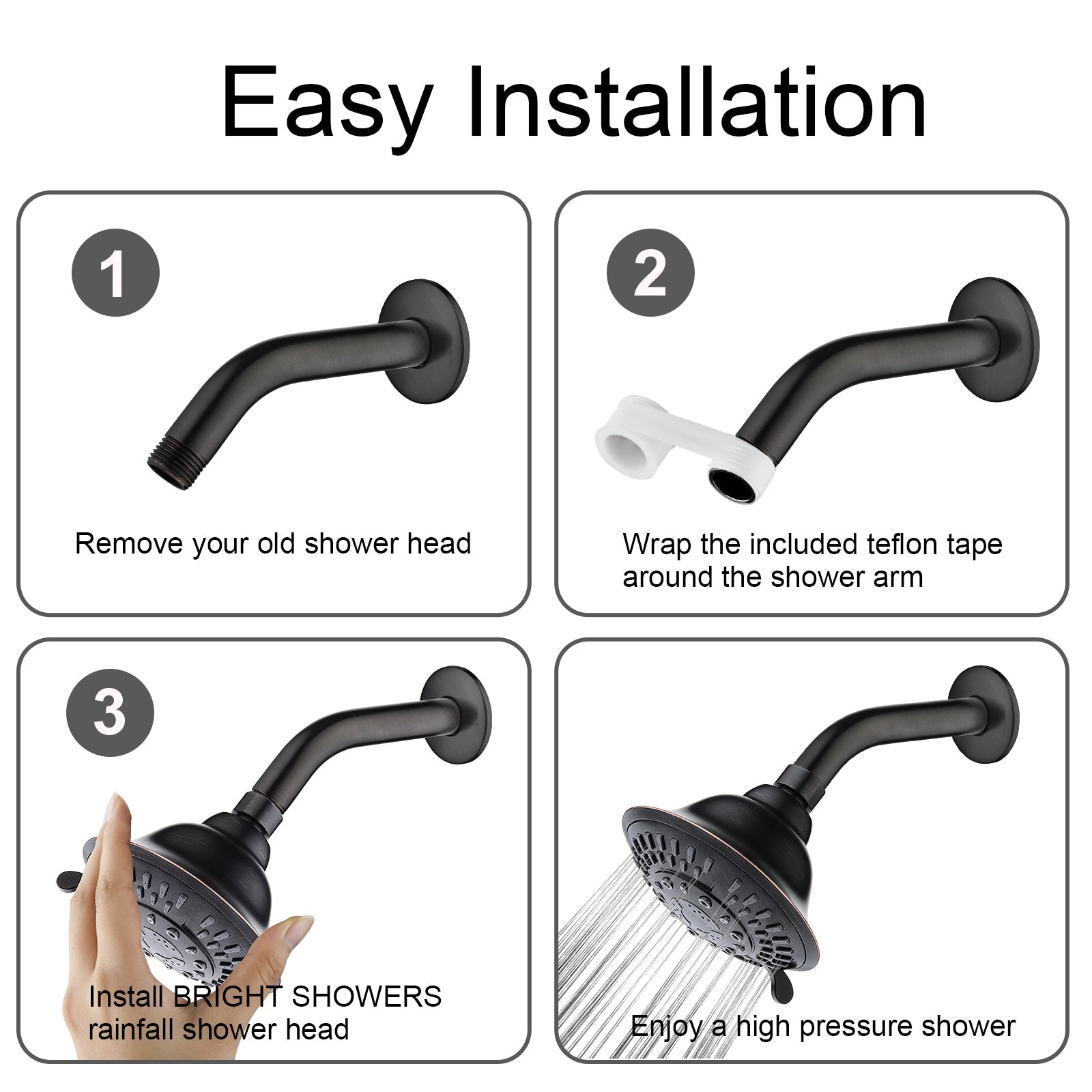 5-Spray Fixed Shower Head