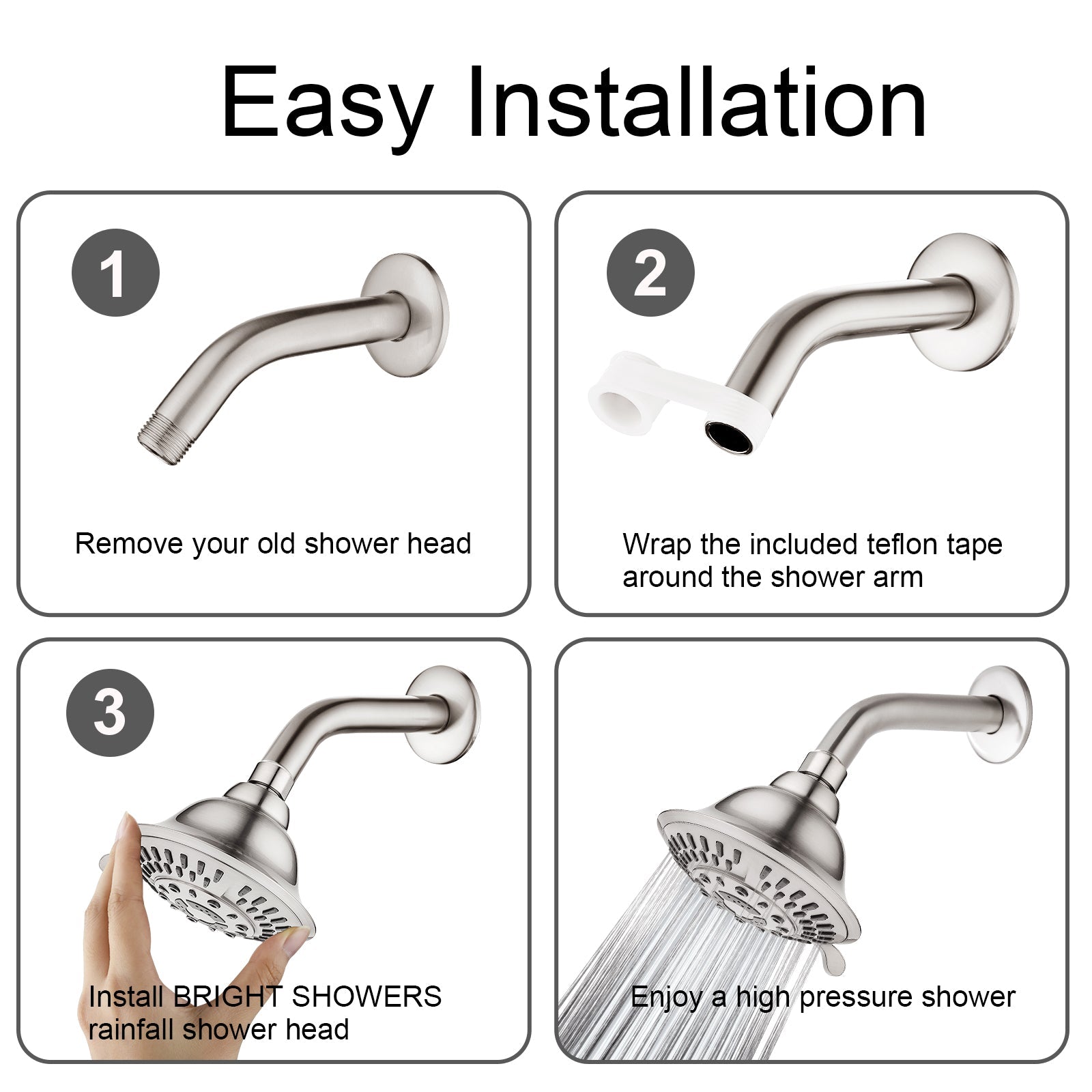 5-Spray Fixed Shower Head