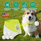Automatic Dog Ball Launcher Rechargeable Interactive Pet Ball Thrower for Small Medium Dogs Interactive Dog Fetch Toy with 3 Adjustable Distance Setti
