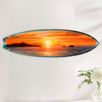 Sunset Symphony Surfboard Coastal Wall Art