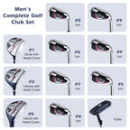 11 Pieces Complete Golf Club Package Set
