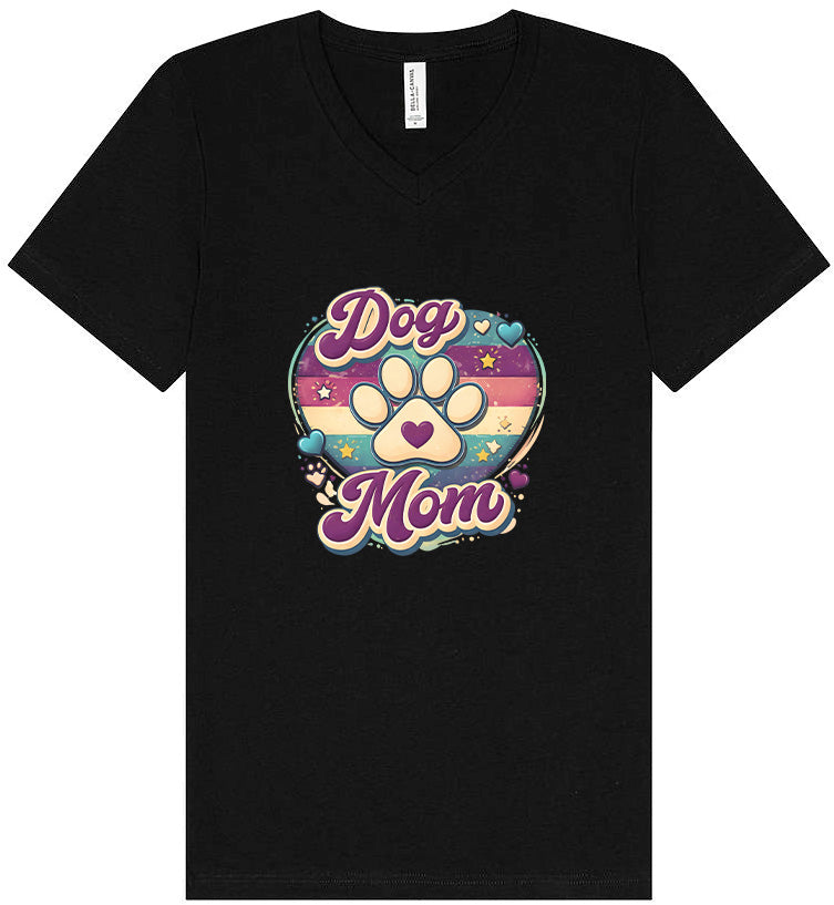 Retro Dog Mom V-Neck Shirt