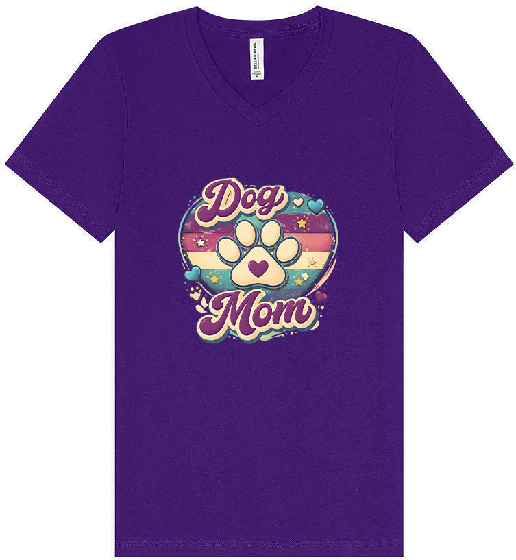 Retro Dog Mom V-Neck Shirt