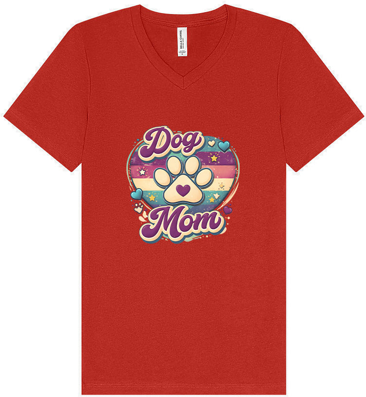 Retro Dog Mom V-Neck Shirt