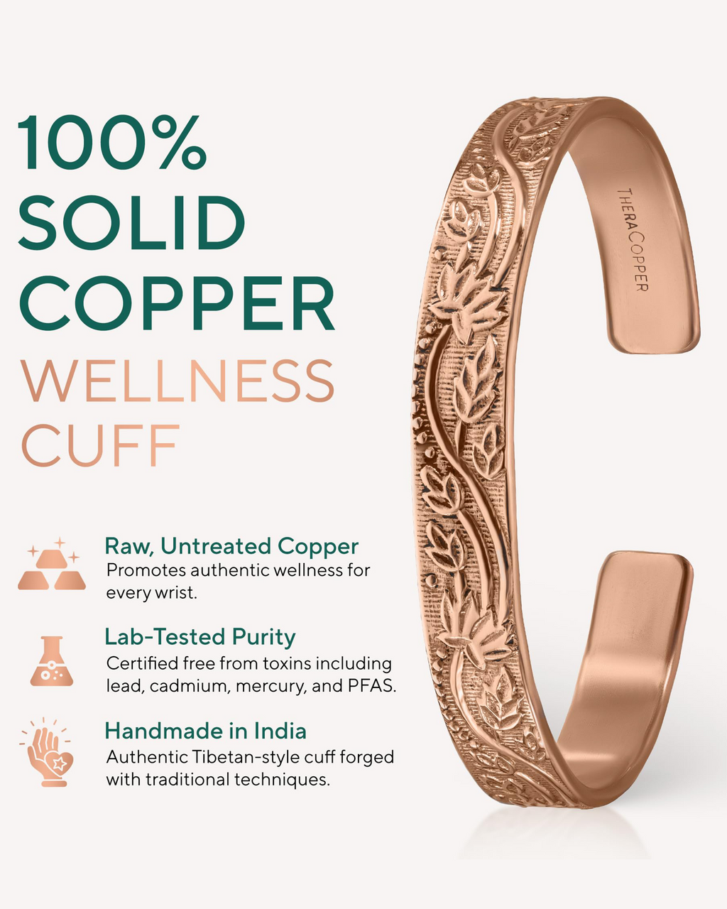 Pure Copper Cuff Bracelet
