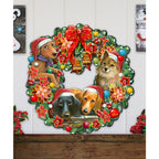 Christmas Friends Puppy Door Wreath