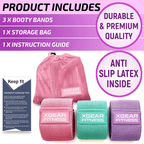 Set of 3 Womens Butt and Hip Exercise Bands