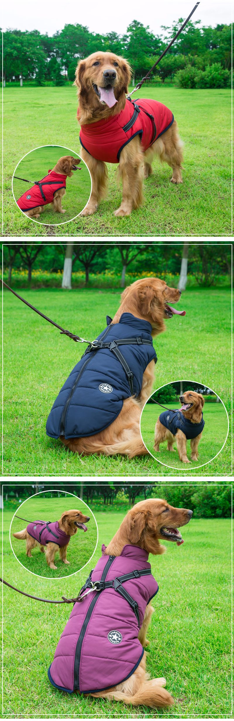 Reflective Large Dog Clothes  Waterproof