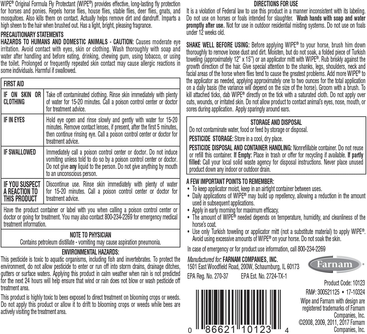 Wipe Fly Tick Protectant