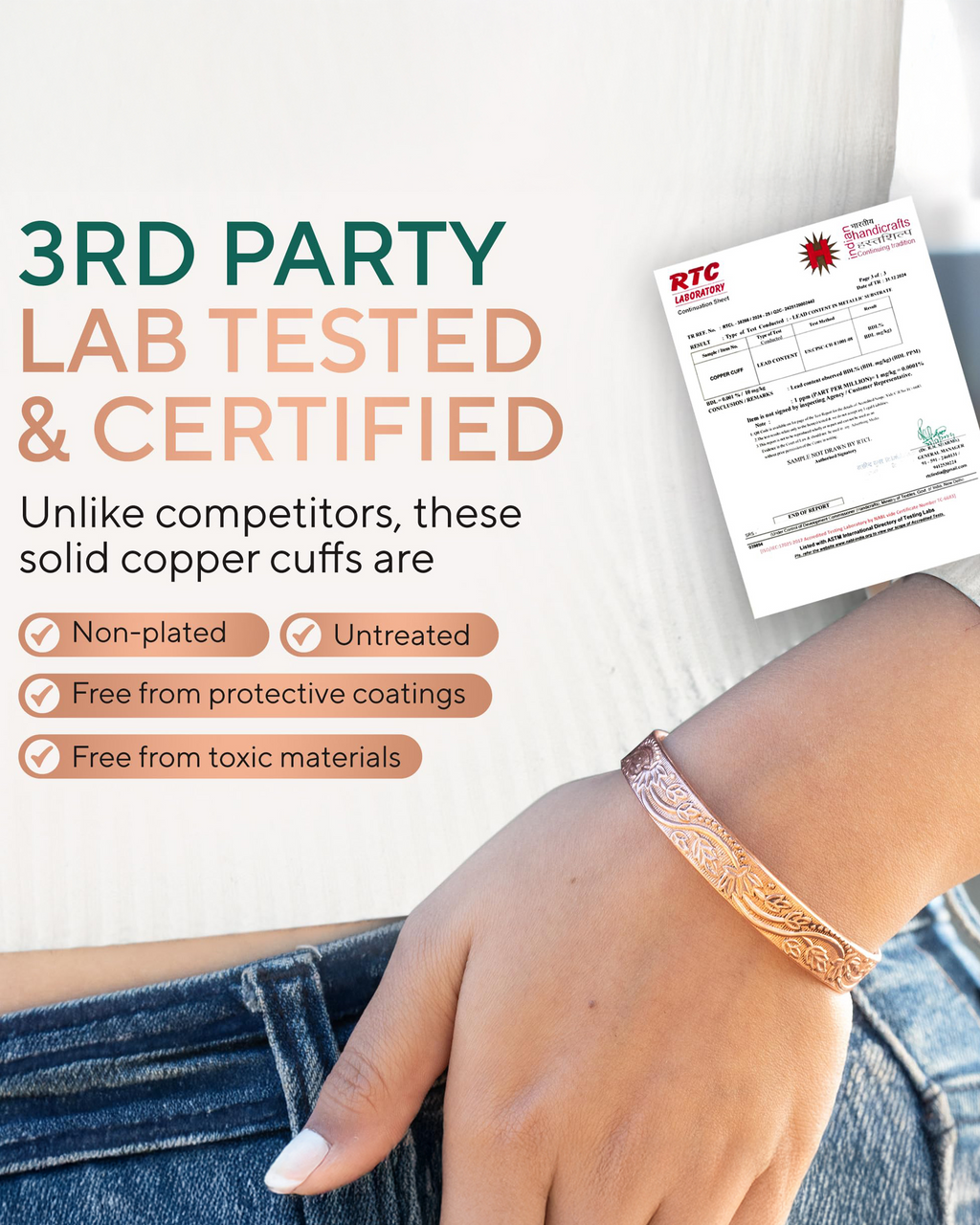 Pure Copper Cuff Bracelet