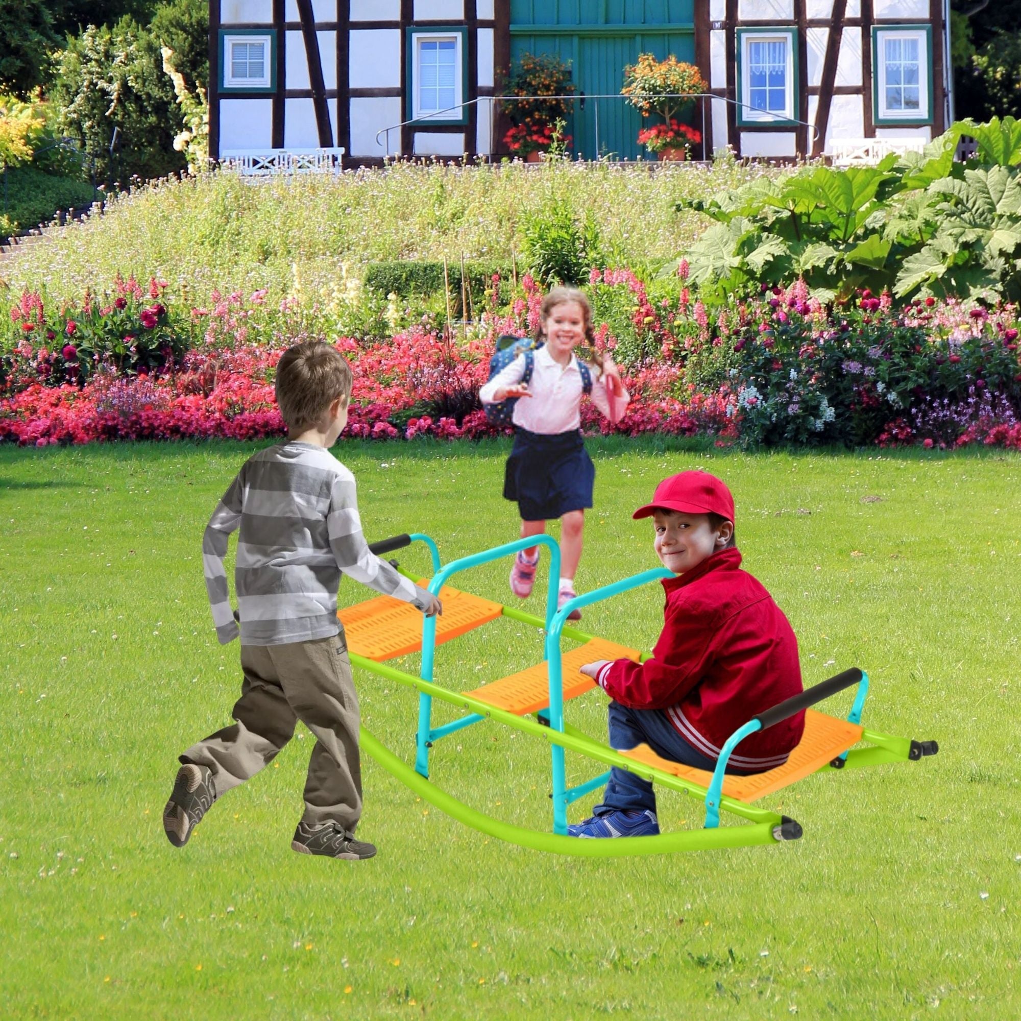 Kids Seesaw Plastic Seat Playground Equipment
