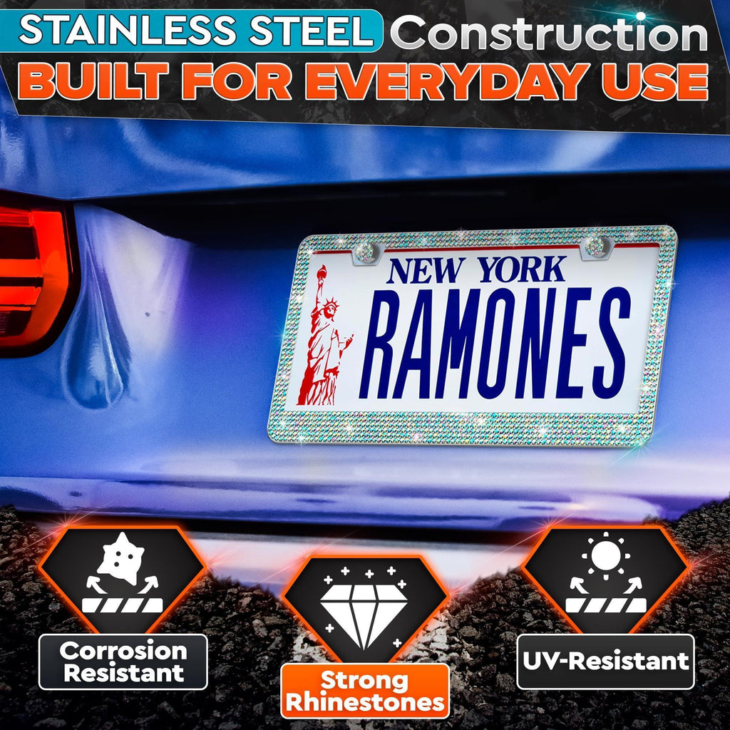 2 Pack Bling License Plate Frames for Women