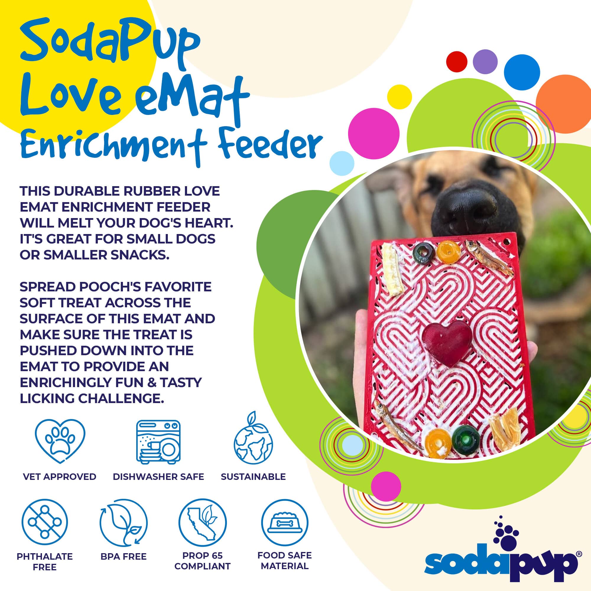 Love eMat - Enrichment Lick Mat for Dogs and Cats