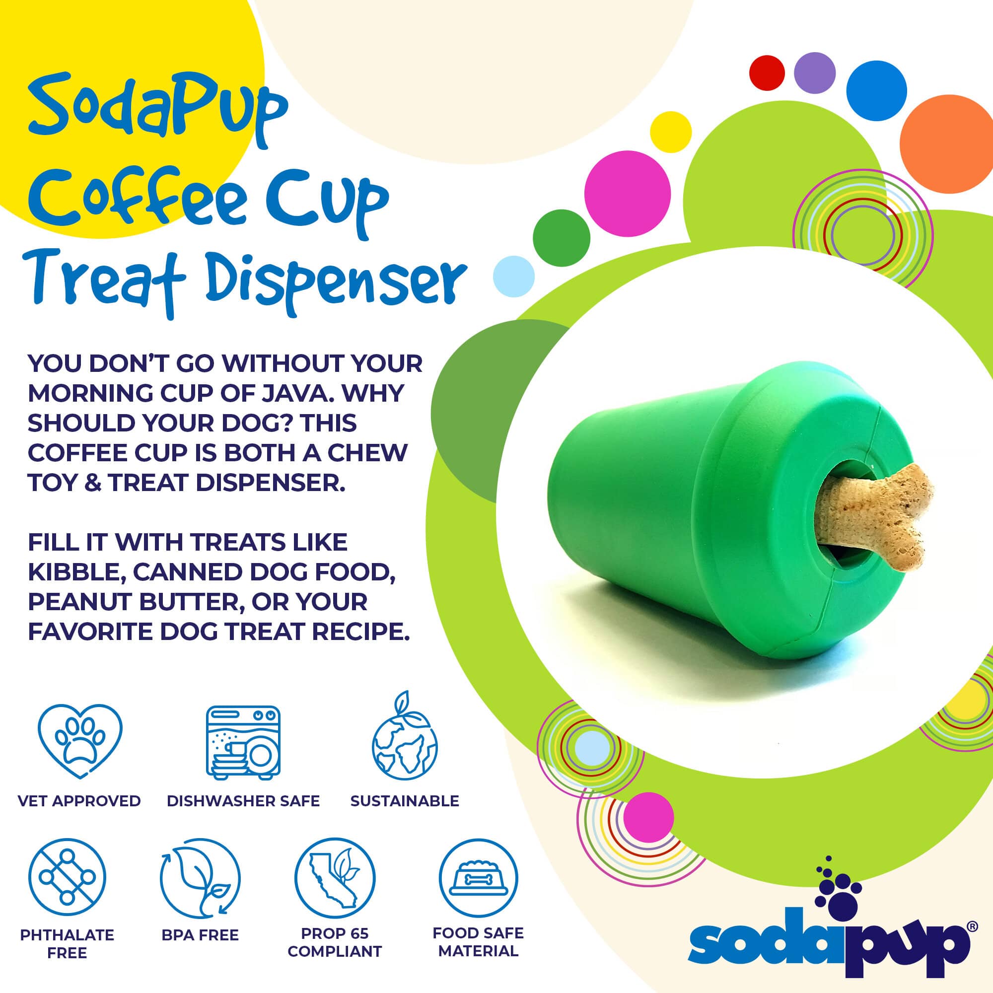 Coffee Cup Rubber Dog Chew Toy