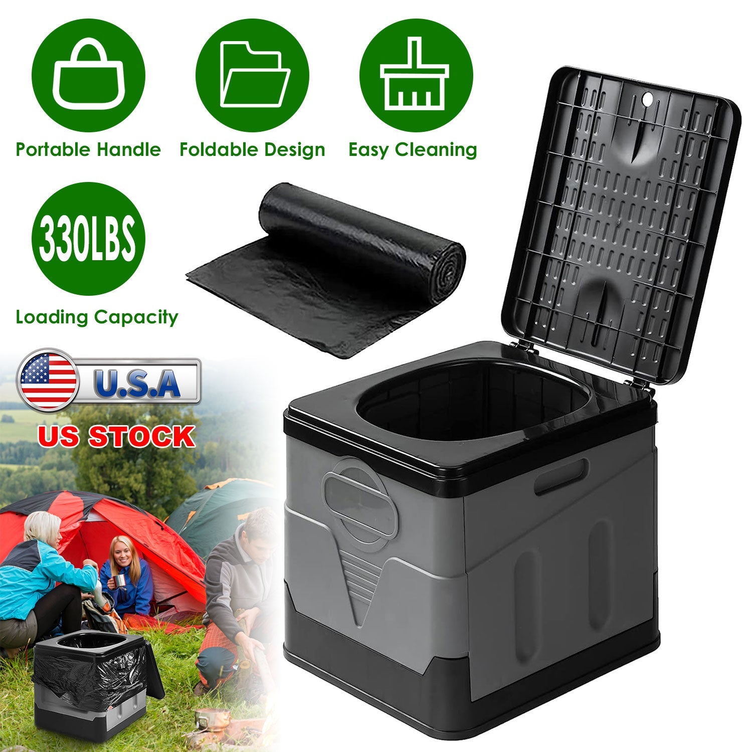 Portable Toilet for Car Camping Boating Hiking Outdoor