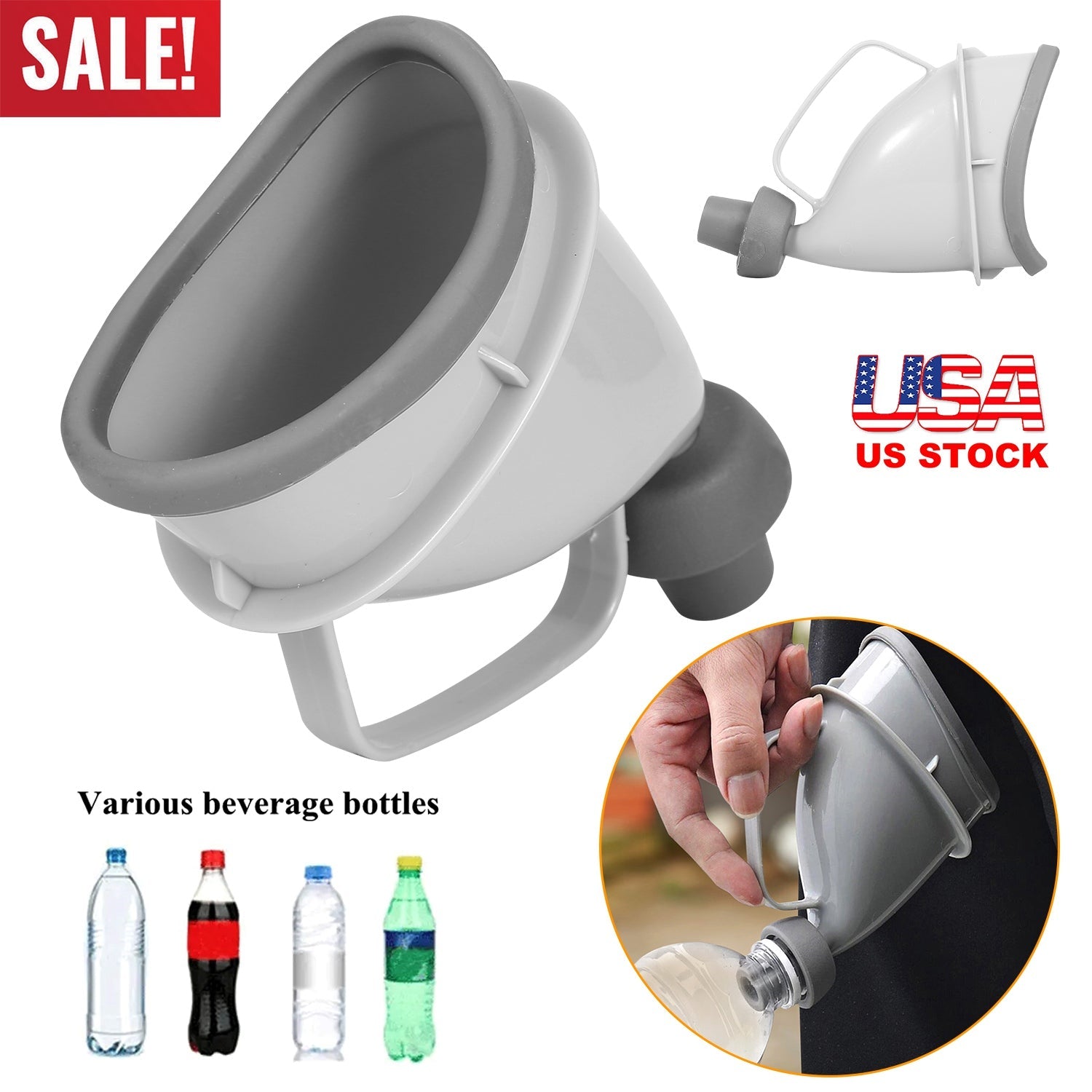 Unisex Potty Pee Funnel Adult Emergency Urinal Device Portable Male Female Toilet For Car Camping Travel Outdoor