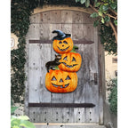 Scary Stacking Pumpkins Halloween Door Decor