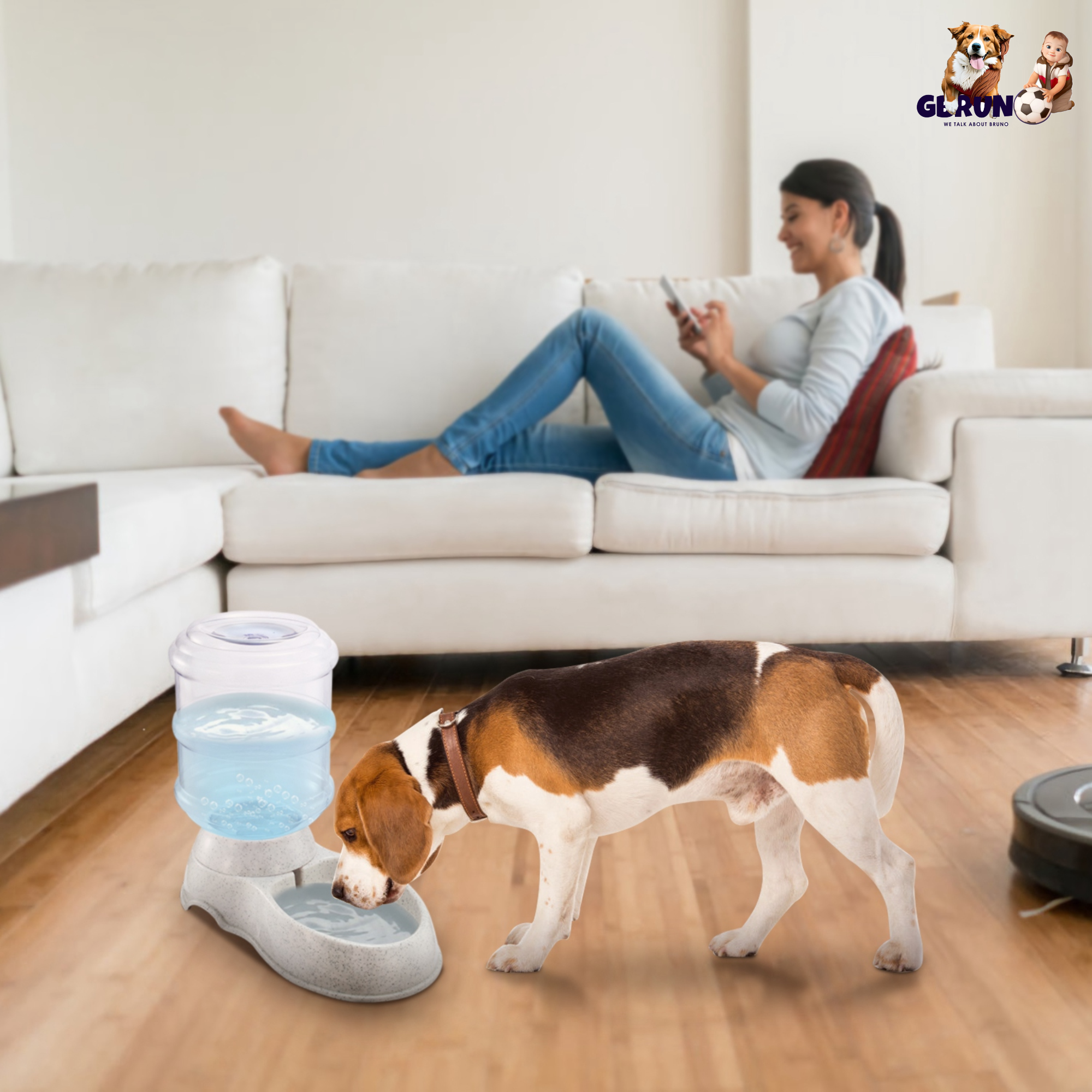 3.5L/1Gal Pet Water Dispenser Self-Dispensing Gravity Pets Water Feeder Automatic Pet Waterer Cat Dog