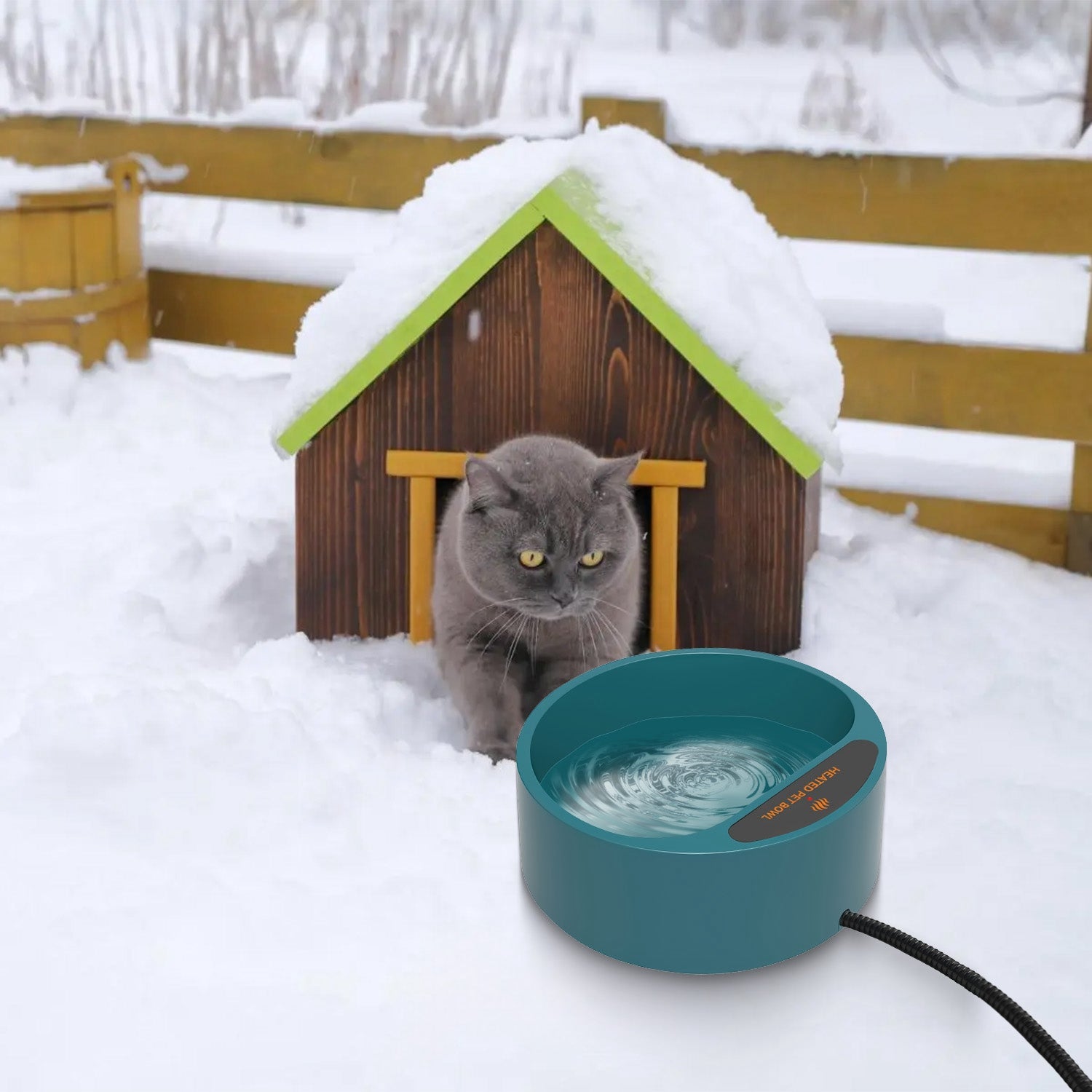 Heated Water Bowl for Dog Cat 74.4OZ