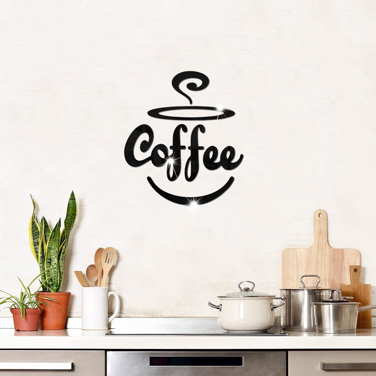 Coffee Themed Mirror Acrylic Wall Stickers