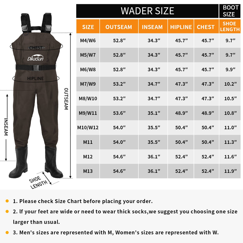 Lightweight Boot/foot Chest Waders with Boots