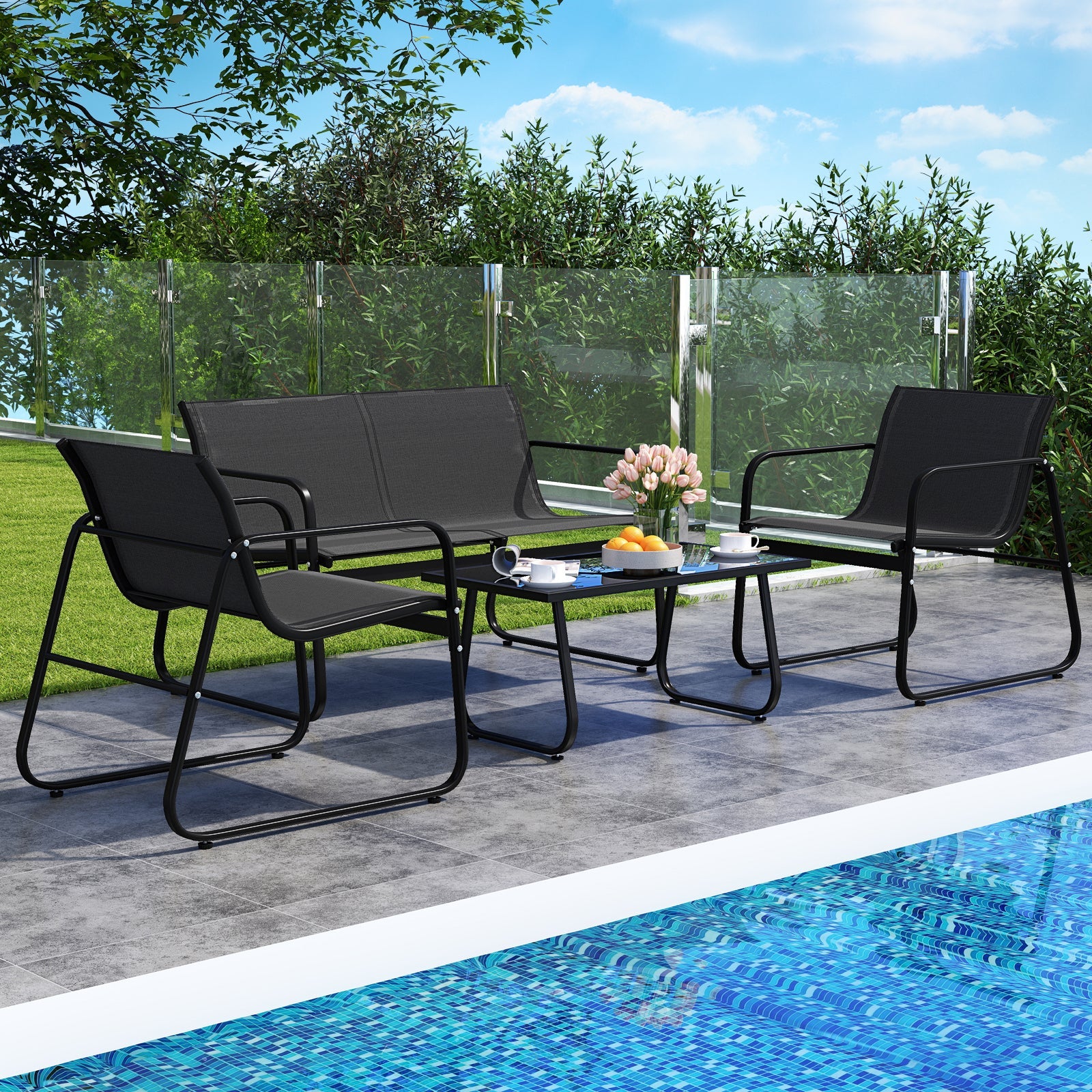 4 Pieces Patio Furniture Set