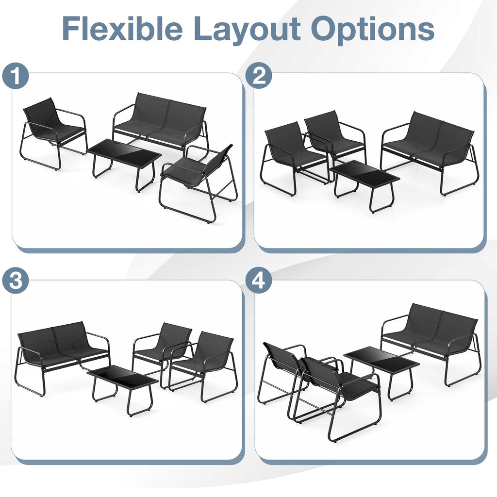 4 Pieces Patio Furniture Set