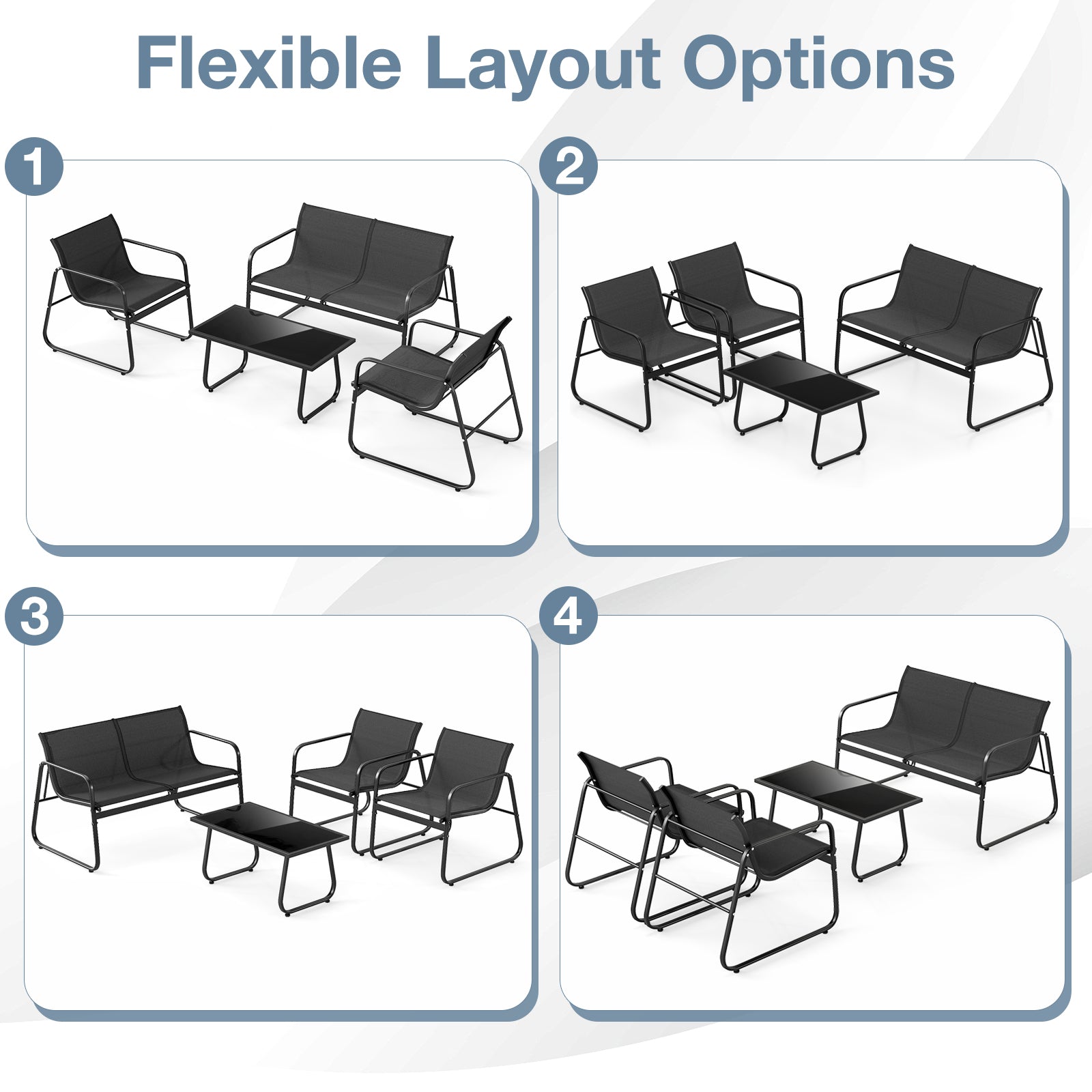 4 Pieces Patio Furniture Set