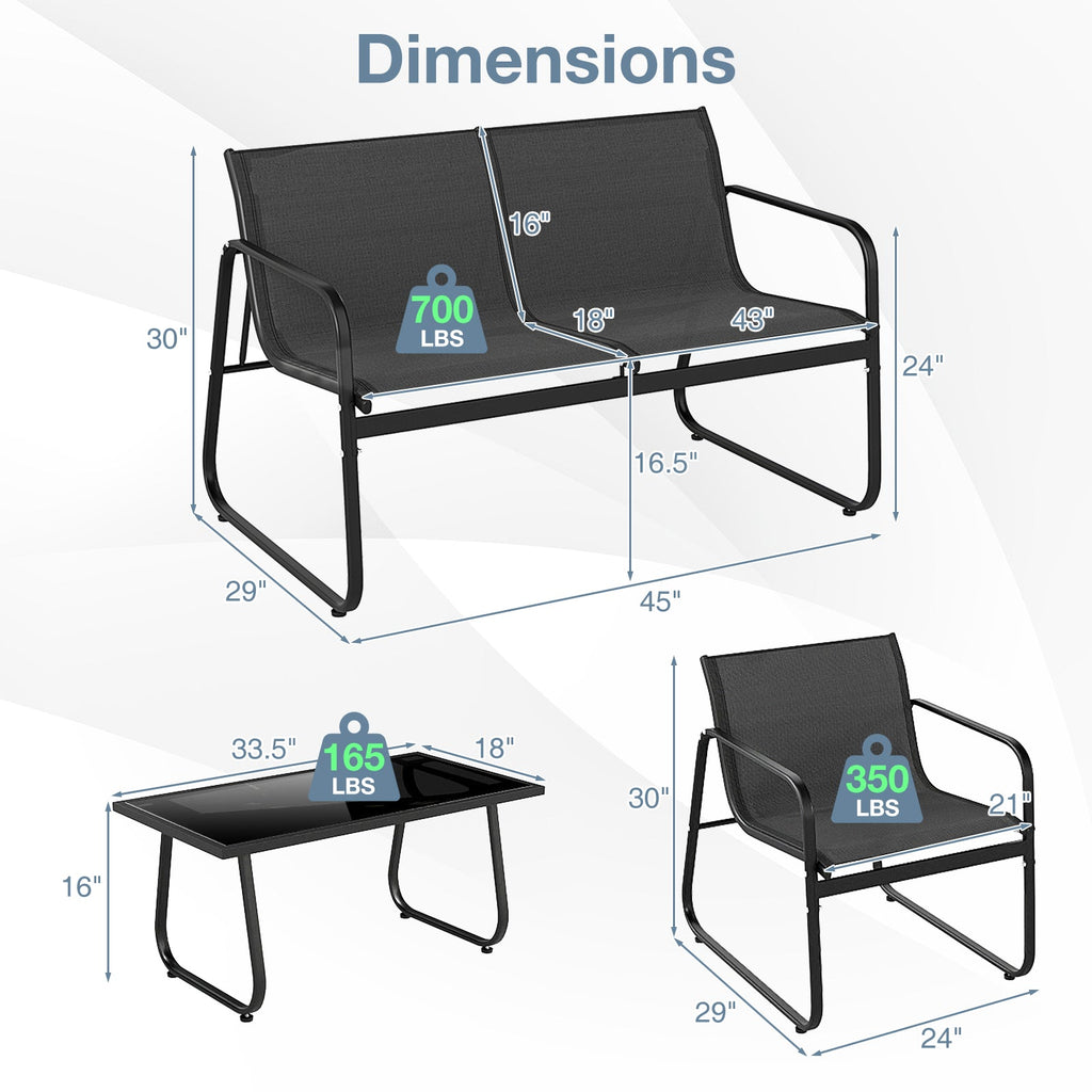 4 Pieces Patio Furniture Set