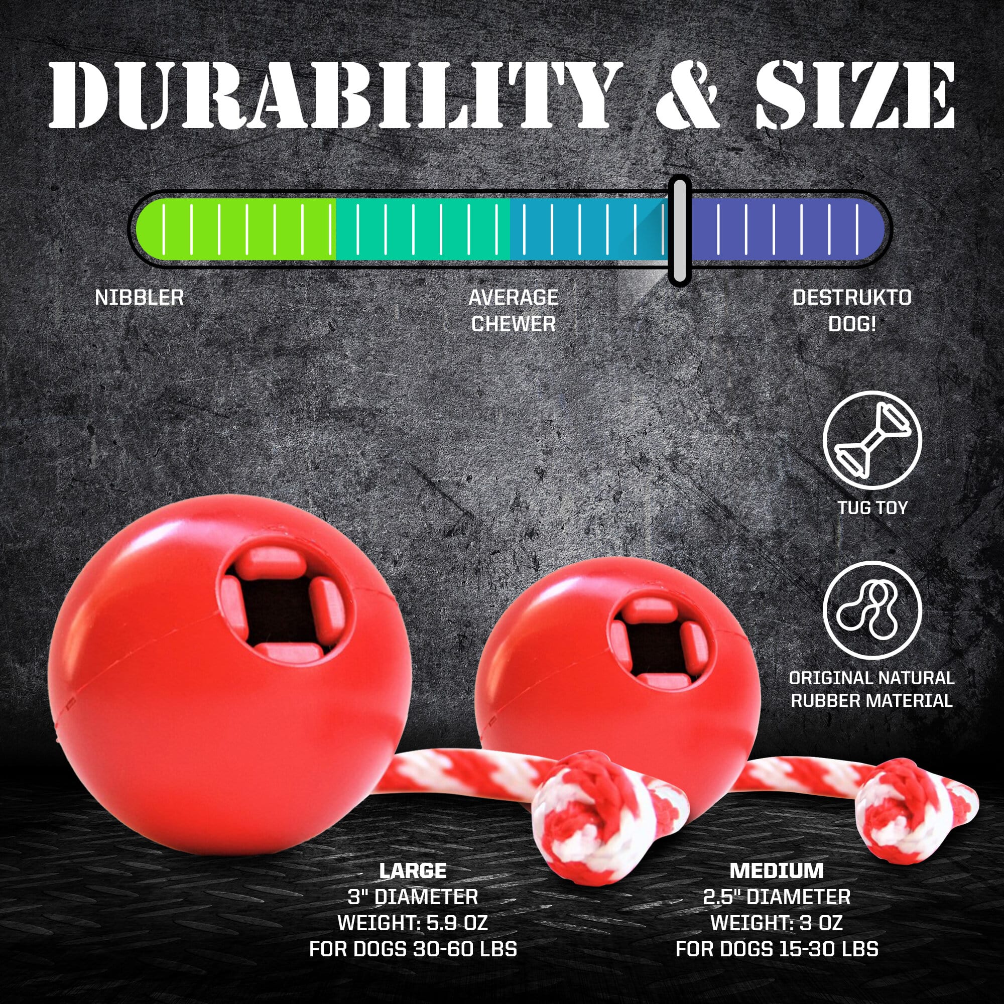 USA-K9 Cherry Bomb Rubber Dog Chew Toy