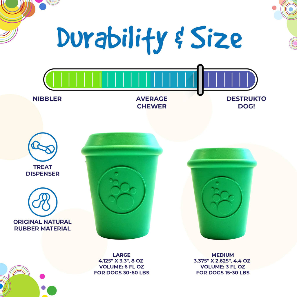 Coffee Cup Rubber Dog Chew Toy