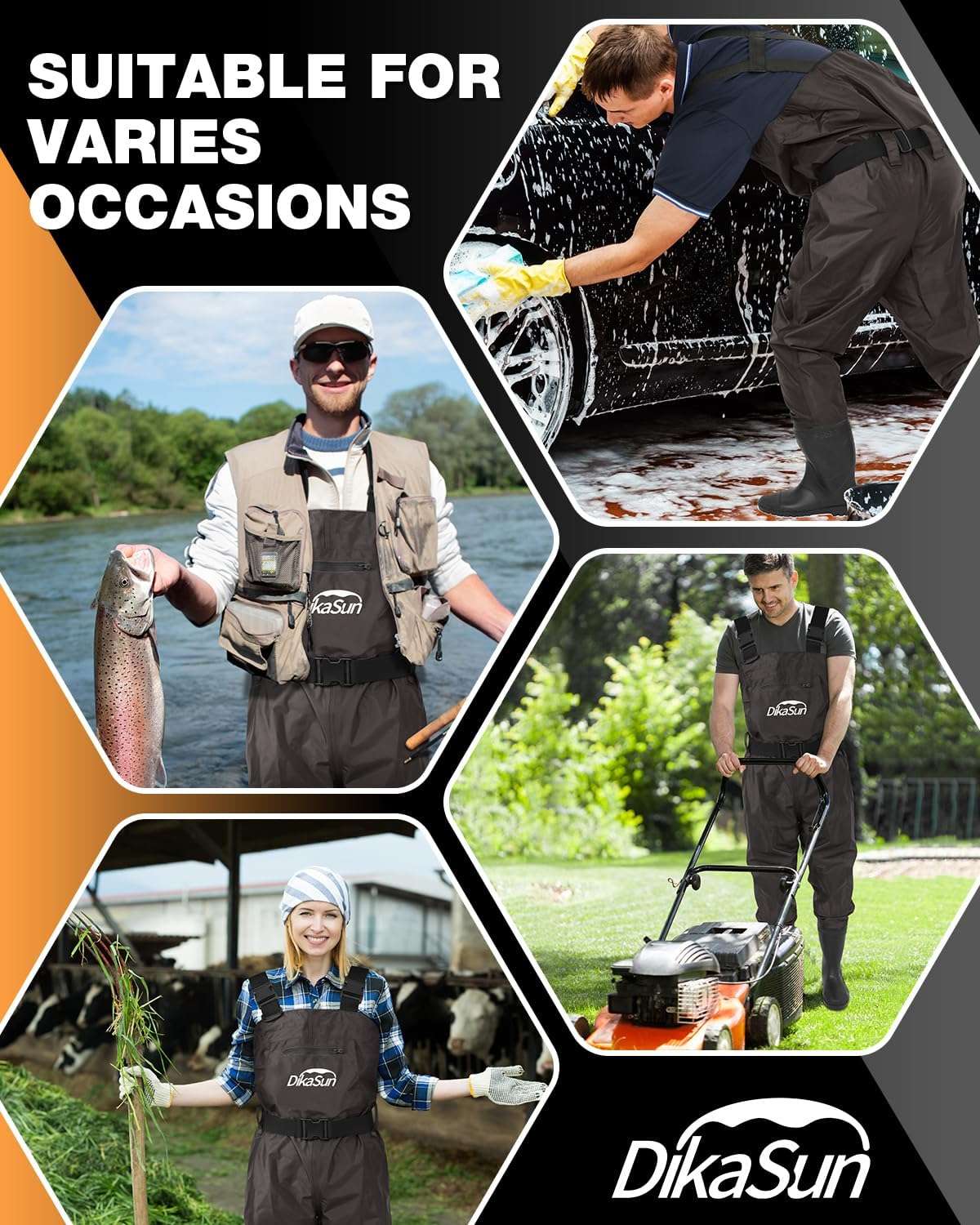 Lightweight Boot/foot Chest Waders with Boots