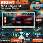 2 Pack Bling License Plate Frames for Women