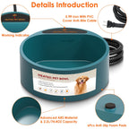Heated Water Bowl for Dog Cat 74.4OZ