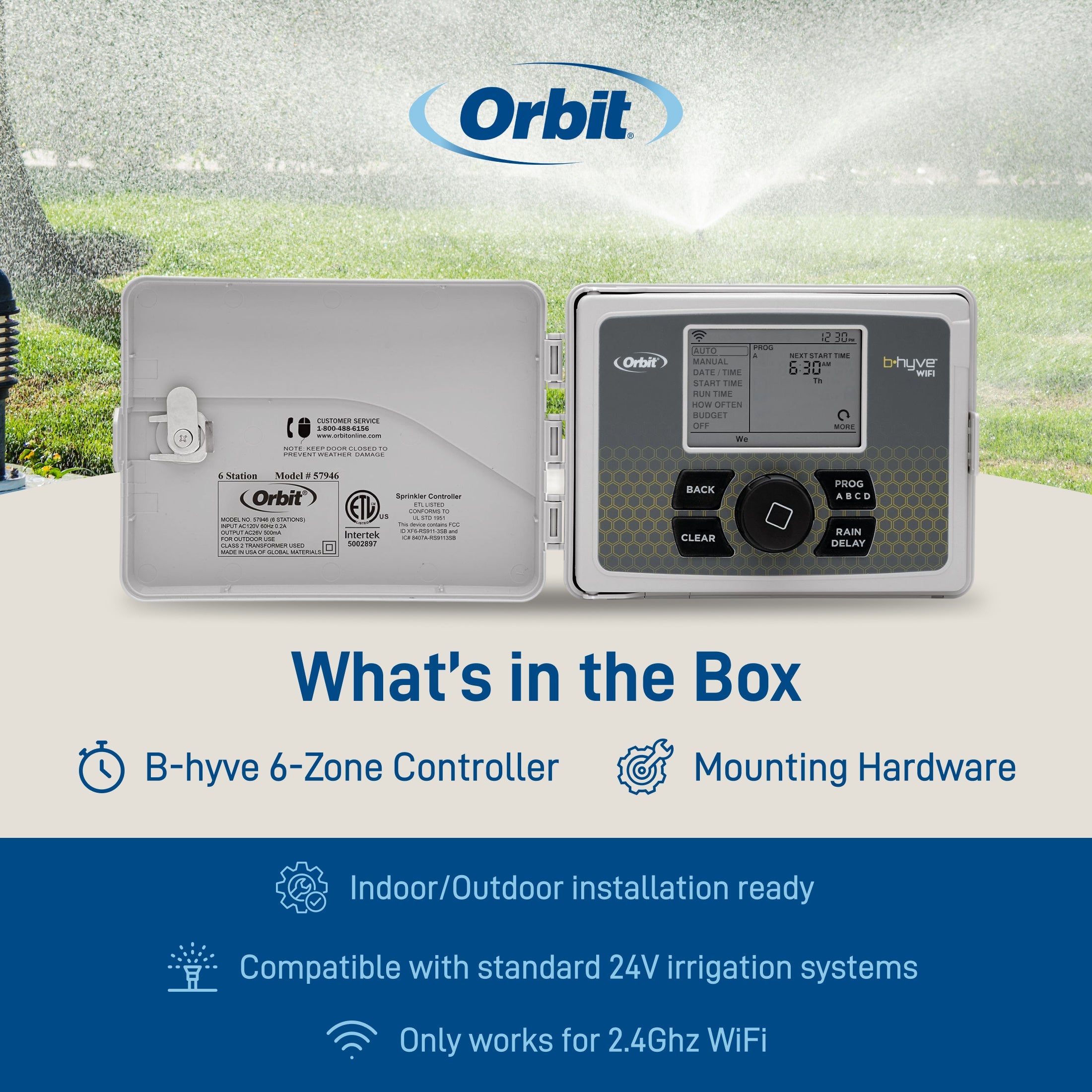 B-hyve Smart 6-Zone Indoor/Outdoor Sprinkler Controller Wi-Fi & Bluetooth | 57946