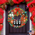 Christmas Friends Kitty Door Wreath