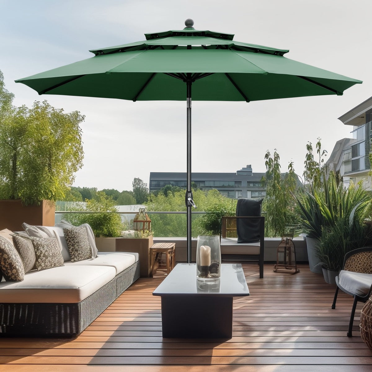 Ainfox 10FT 3 tier vented Outdoor Table Umbrella