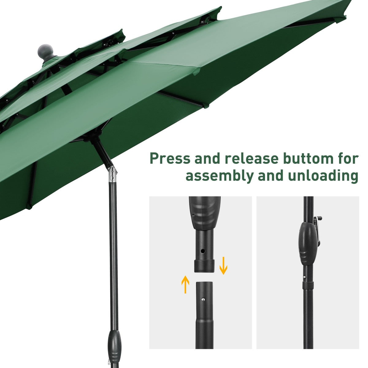 Ainfox 10FT 3 tier vented Outdoor Table Umbrella