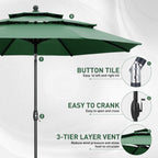 Ainfox 10FT 3 tier vented Outdoor Table Umbrella
