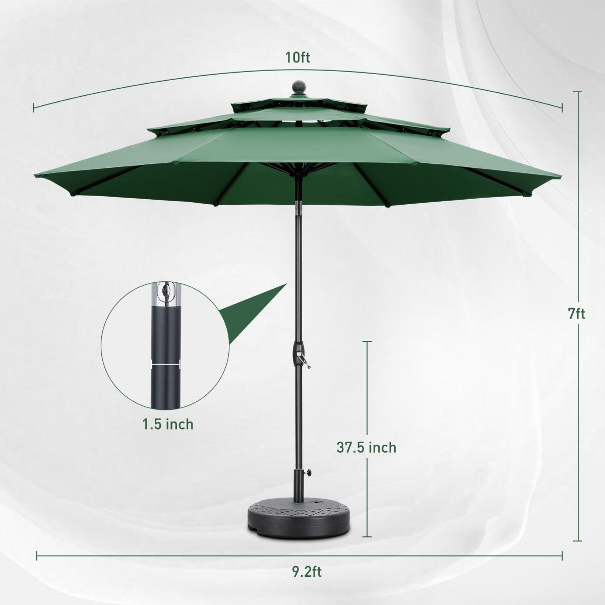 Ainfox 10FT 3 tier vented Outdoor Table Umbrella