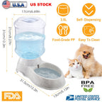 3.5L/1Gal Pet Water Dispenser Self-Dispensing Gravity Pets Water Feeder Automatic Pet Waterer Cat Dog