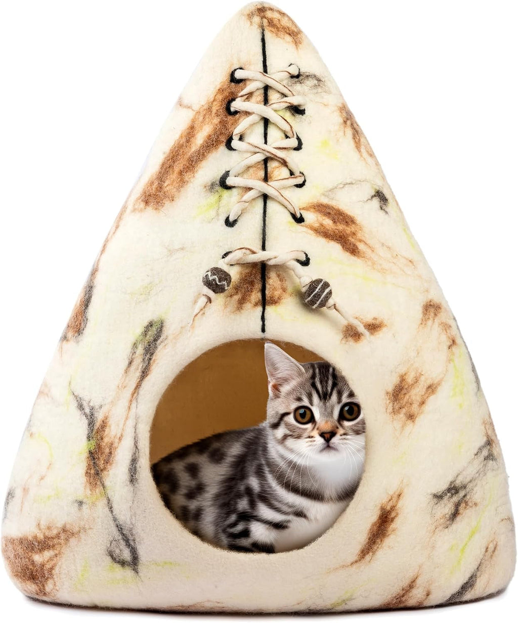 Merino Wool Cat Cave – Handmade Hideaway, 20 Styles