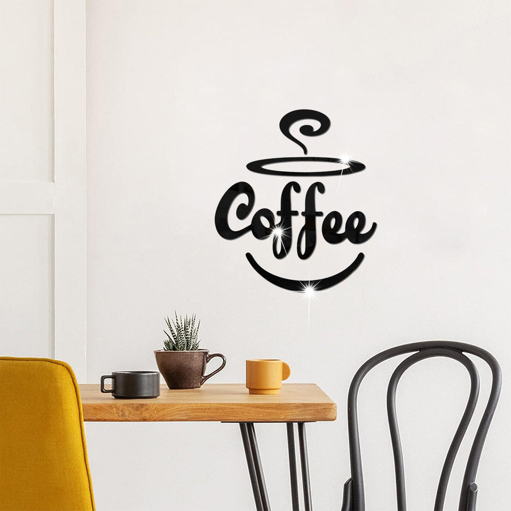 Coffee Themed Mirror Acrylic Wall Stickers