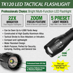 EcoGear FX TK120 LED Tactical Flashlight with Strobe 2-Pack