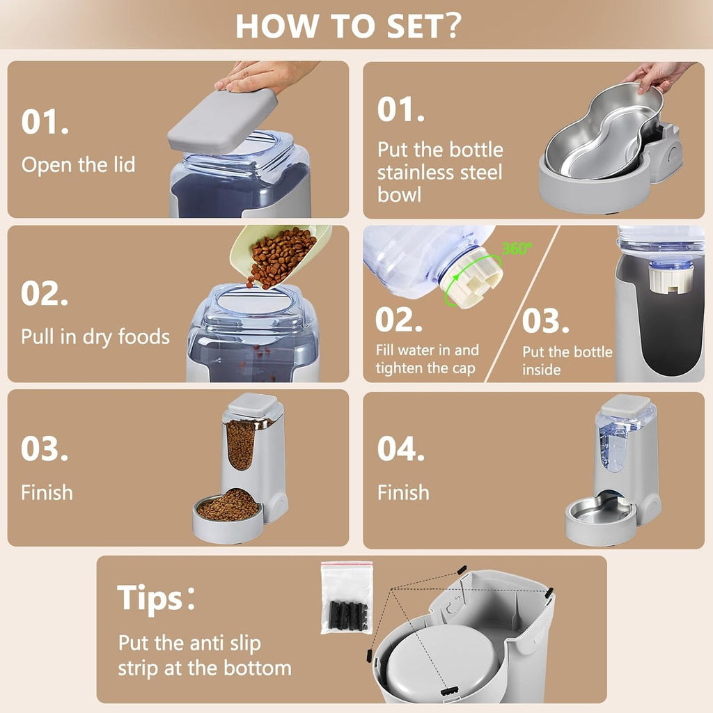 Automatic Cat Feeder & Water Dispenser Set